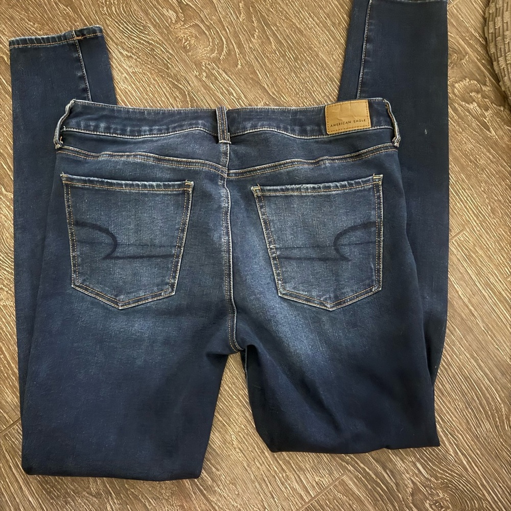 American Eagle Outfitters Dark Blue Skinny Jeans - 360 next level stretch